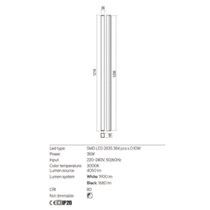 Аплик Redo Plot 35W SMD LED 1900lm 3000K мат бял - Image 2