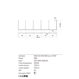 Пендел Redo Stick LED 4.8W SMD 3000K димируем - Image 2