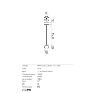 Пендел LED Redo OBO 8.5W 410lm димируем черно/розово злато - Снимка 2