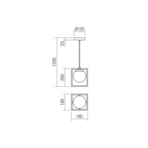 Пендел Smarter ZODIAC E14 28W, метал и стъкло - Image 2