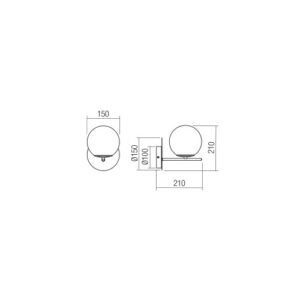 Аплик Smarter Boldy E14 28W димируем, черен/стъкло - Image 2