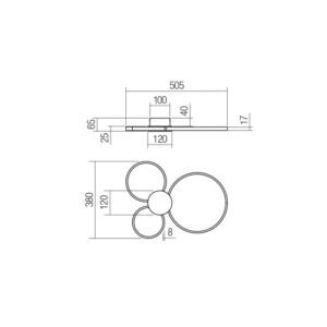 Плафон LED Smarter ATOM 20W 3000K димиран - Снимка 2