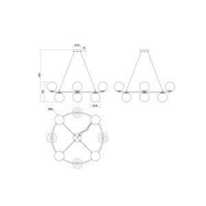 Полилилей Smarter Bowling, E14, 8x28W, метал-стъкло - Image 2
