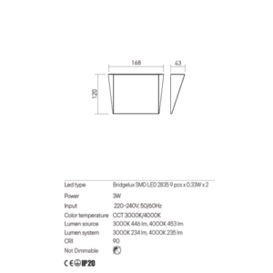 Аплик LED 3W регулируем Redo STEALTH 01-3220, бял - Image 2
