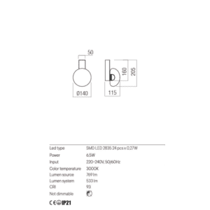 LED аплик REDO 01-3240 SINCLAIR - Снимка 2