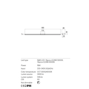 LED аплик за баня REDO 01-3271 ASTON - Снимка 2