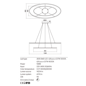 Пендел LED Redo LEO CCT 10.8W, димируем, бронз - Image 2