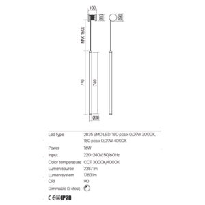 Аплик Redo SWING LED 16W регулируем - Image 2