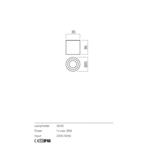 Луна за таван GU10 35W Redo PRATO IP44 - Image 2