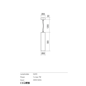 Пендел LED Redo CORINTH, фасунга GU10, 7W, IP20 - Image 2