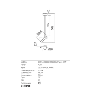 Осветително тяло LED Redo FERRO 42W IP20 матово бяло - Снимка 2