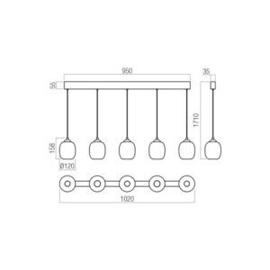 Пендел Redo KHADI SU LED 26W 3000K димер опушен - Image 2