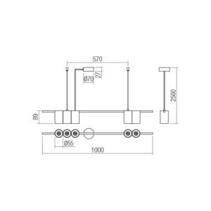 Пендел Smarter Modi SBK 5x10W GU10, черен - Image 2
