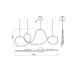 Пендел LED Smarter Henk 54W димируем топла светлина - Снимка 2