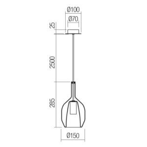 Пендел Smarter TRESOR D150 E27 1x42W златист/хром - Image 2