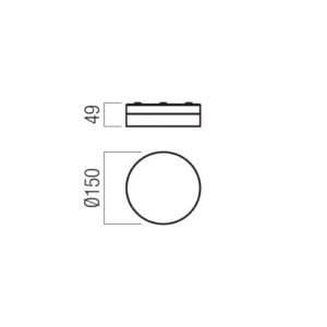 LED луна за външен монтаж за баня REDO 01-3725 FRISBI PL LED 8W 3000K D150 IP44 CH - Image 2