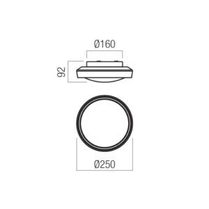 Плафон за баня Redo ARCA PL LED 12W 4000K IP44 - Снимка 2