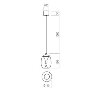 Пендел Redo DROP SU LED 6W 3000K хром - Image 2