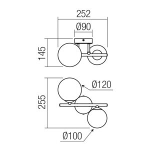 Плафон Smarter ASTRA G9 2x8W димируем, черен - Image 2