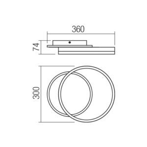 Плафон LED Smarter TARA PL 28W, димируем, 6000K - Image 2