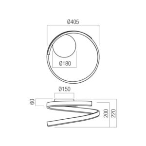 Плафон LED Redo SCROLL PL 27W димируем, 3 цвята светлина - Image 2