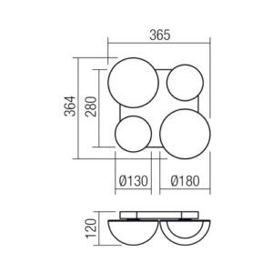 Плафон LED 26W Redo 01-4333 матово черен/опал бял - Image 2