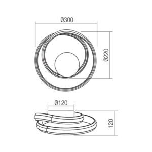 Аплик LED Redo Torsion AP 20W с димер и три цветa - Image 2