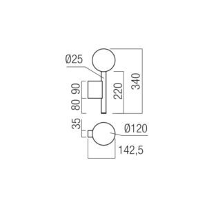 Аплик LED Redo BOLLA AP 12W 2700K/3000K димируем - Снимка 2