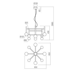 Полилей LED Redo Bolla SU 42W 2700K/3000K с димер - Снимка 2