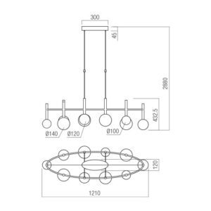 Пендел Redo Bolla SU LED 44W 2700K/3000K димируем - Image 2