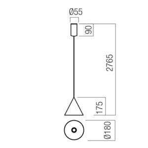 Пендел LED Redo KONOS SU 10W 2700K мат черен - Image 2