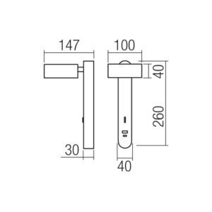 LED аплик с ключ и USB REDO 01-4643 SADES AP LED 6W 3000K SBK - Снимка 2