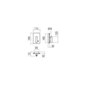 Аплик LED 6W с USB и ключ Redo QUDA AP SQ LONG 2700K - Image 2