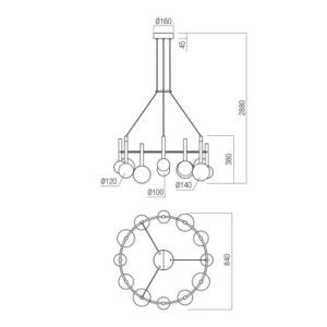 Пендел Redo Bolla SU LED 53W 2700K димируем златист - Image 2