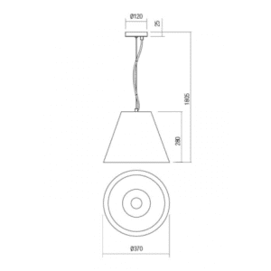 Пендел Redo TESSA SU 1x42W E27, сив бетон, D370 - Image 2