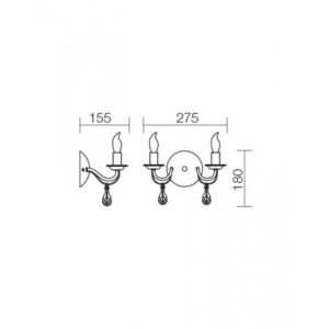Аплик Smarter FABIOLA 2x27W E14, IP20, античен месинг - Image 2
