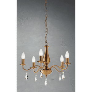 Полилей Smarter FABIOLA LU 5x28W E14, античен месинг - Image 3