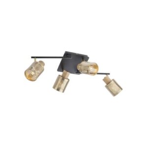 Плафон Smarter 04-522, E27, 4x42W, димируем, черен/дърво