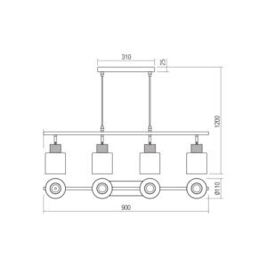 Пендел Smarter HANSEN 4x42W E27 димируем - Image 2