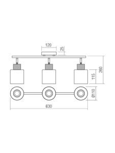 Плафон Smarter HANSEN 3x42W E27, черен, дърво, IP20 - Снимка 2