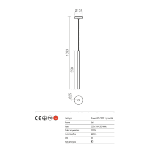 Пендел LED Redo Kanji 7W топла светлина 675lm - Image 2