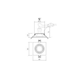 Луна за вграждане Smarter 70392 PT01 GU10 50W мат бял - Снимка 2