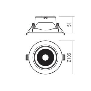 LED луна за вграждане SMARTER 70427 PT 08 MWH 10W 4000K - Image 2