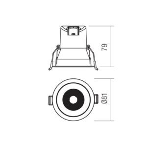 LED луна за вграждане SMARTER 70448 PT 09 MBK 6W 3000K - Image 2