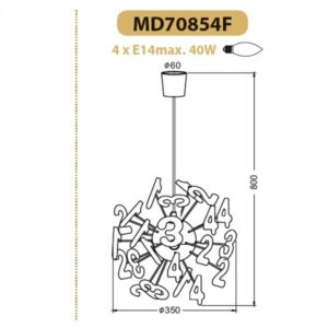 Детски пендел ACA LIGHTING MD70854F SCHOOL - Image 2