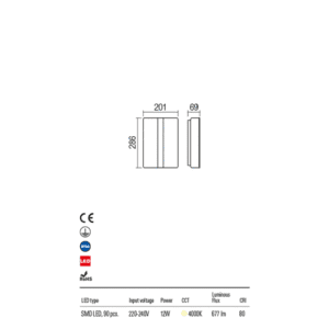 Аплик LED Redo Breda 12W 4000K за стена - Image 2