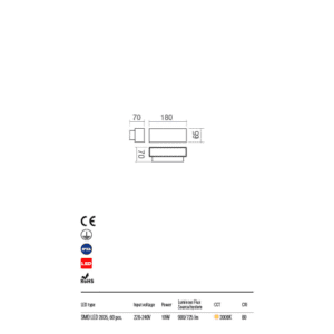 Аплик за стена LED 10W топла светлина Redo Planit - Image 3
