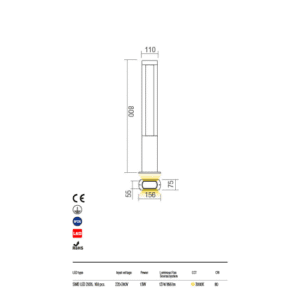 Градинска лампа Redo Outdoor Dolmen 13W LED 3000K - Image 3