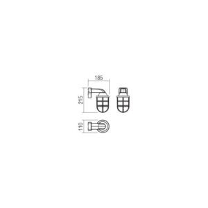 Аплик фасаден Smarter 90206 Cage E27 28W IP44 меден - Image 2
