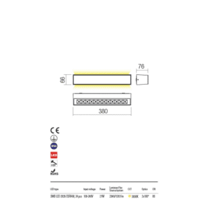 Аплик LED 21W Redo AROOS, топла светлина, бял - Снимка 3